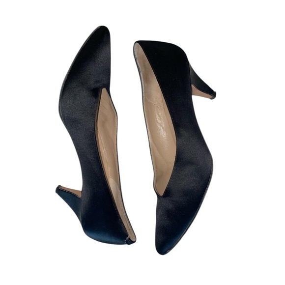 Vintage Amalfi Italian Leather Stiletto Heels in Black - Women’s Size 8 AA - Picture 1 of 7